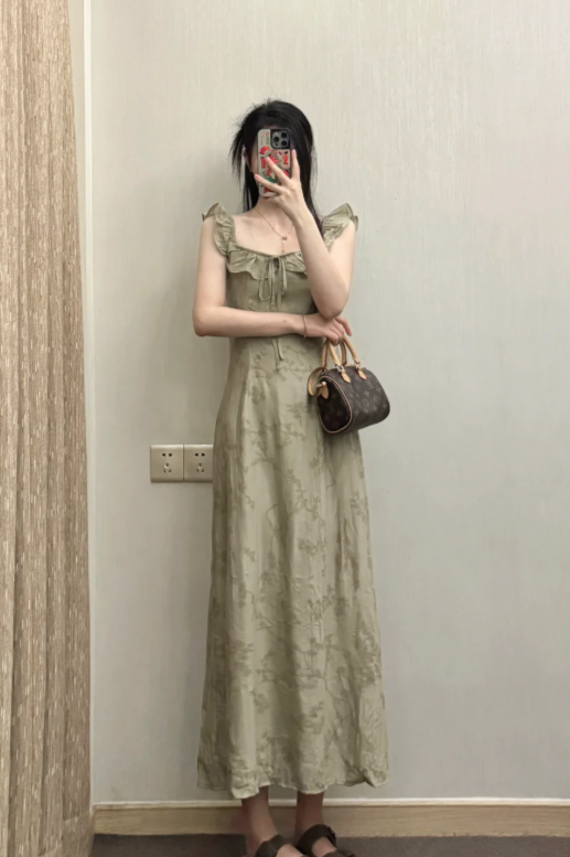 Nouvelle robe longue d'été élégante de style français pour femme C7596