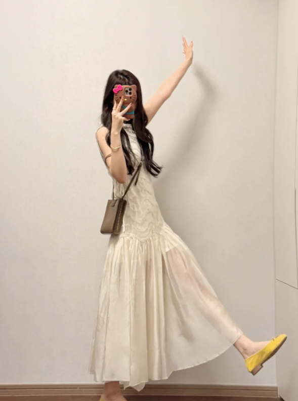 New Pretty French-style  Elegant Summer Women's Long Dress C7597