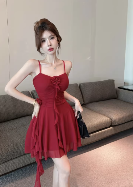 French-style 2026 New Pretty Women's Summer Short Dress C7298
