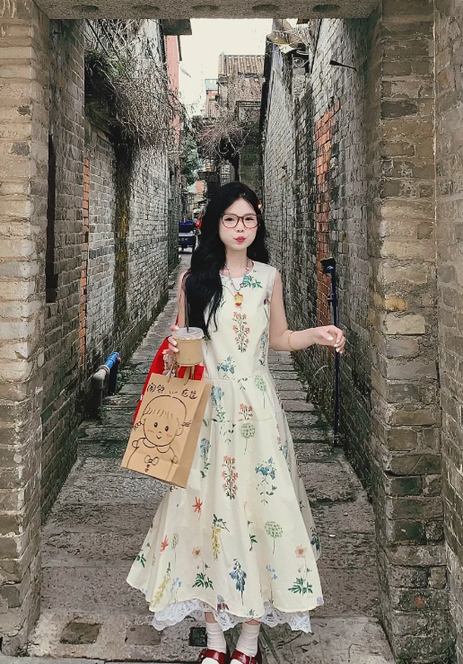 New Pretty French-style  Elegant Summer Women's Long Dress C7899