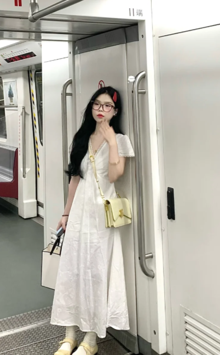 New Pretty French-style  Elegant Summer Women's Long Dress C7909