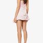 Simple Sheath Strapless Pink Short Tight Homecoming Dresses With Ruffles C1738