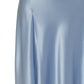 Robe de soirée longue en satin bleu ciel clair à bretelles trapèze C3142
