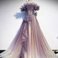 Robe de bal longue en tulle violet à paillettes robe de soirée violette BD97
