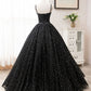 Black sweetheart tulle long prom dress black evening dress BD52