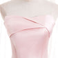Simple satin long pink prom dress, pink evening dress BD81