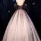 Robe de bal longue en tulle à une épaule café, robe formelle en tulle café BD85